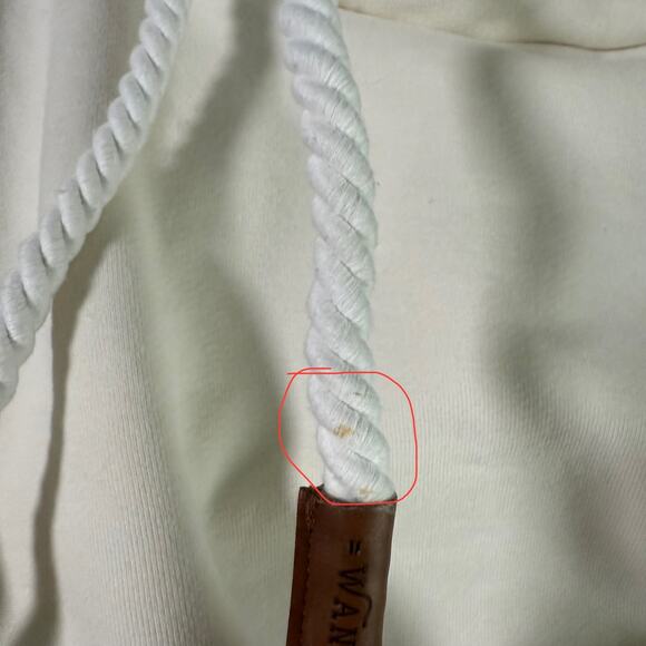 Wanakome Cream Beige Hooded Pullover Sweatshirt Size Medium - Picture 11 of 16